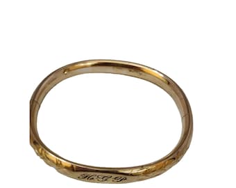Antique 1/20th Gold Filled RCCO Initialed Bangle Bracelet (A4515)