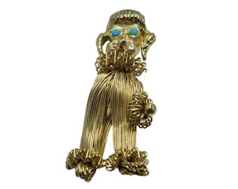 Vintage Wired Handmade Dog Brooch (A837)