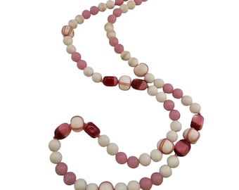 Vintage Acrylic Long Beaded Necklace (A9185)