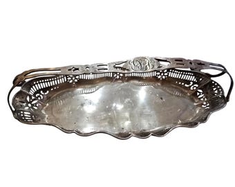 Antique Beautiful Howard & Co Hallmarked Sterling Pierced Basket (A9393)