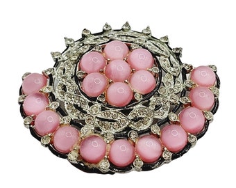 Antique Spectacular Satin Glass Fruit Salad Dress Clip (A252)