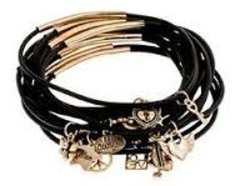 Rubber Charm  Bracelet 15 strand Bee charming color choice
