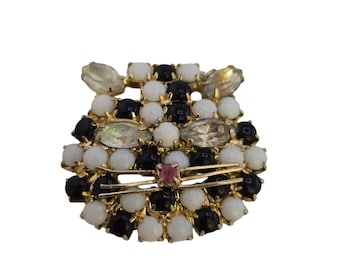 Vintage Rhinestone Cat Brooch (A9111)