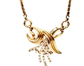 Vintage Alfred Phillipe Crown Trifari Necklace Rare Rhinestone Necklace (A2685)