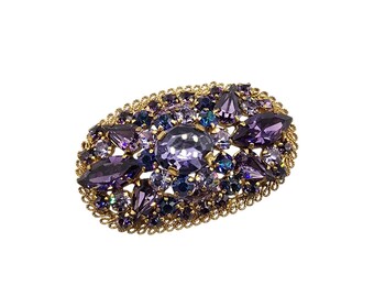 Amazing Signed Austrian 2 Tone Sparkly Rhinestone Brooch (A7066)