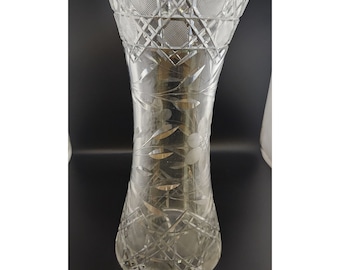 Vintage American Brilliant Crystal Vase (A6262)