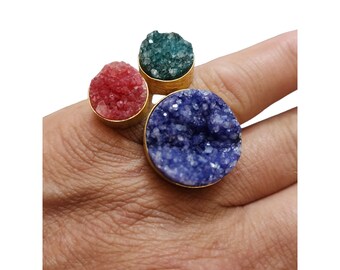 Vintage Druzy Ring Size 7 (A2353)