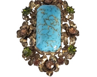 Signed Austria Amazing Stone Brooch (A586)