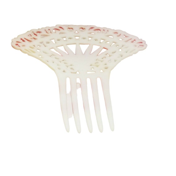 Early Hair Comb Large Red Early Plastic Celluloid Hong Kong (A2683) Vintage Celluloid Hair Comb With Pocket Clip - NOS - Etsy main image 4