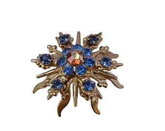 Vintage Rhinestone Starburst Brooch (A3673)