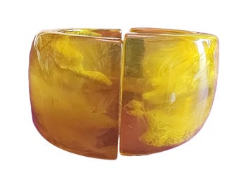 Dominique Denaive Paris Wide Hinged Marbalized Resin Bracelet (A1774)