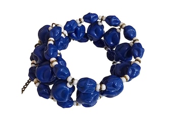 Vintage Rare Miriam Haskell Molded Glass Necklace (A9423)