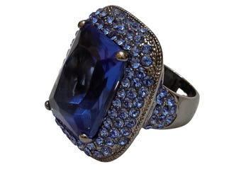 Vintage Joan Boyce China Cocktail Ring Size 8 Signed JB (A9056)