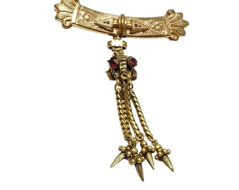 Victorian Gold Filled Dangle Brooch (A2983)