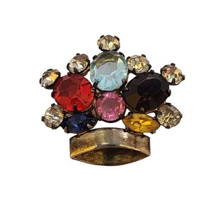 Vintage Rhinestone Crown Brooch (A3647)