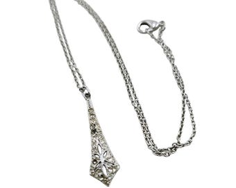 Vintage Possibly Hedy? Rhinestone Drop Pendant Necklace (A8032)