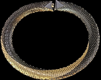 Vintage Reversible 80s Mesh Collar Necklace (A4012)