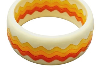 Vintage NOS Hong Kong Interlocking Bangle Bracelet Set (A1328)