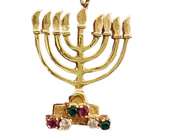 Vintage 14kt Menorah Charm (A5240)