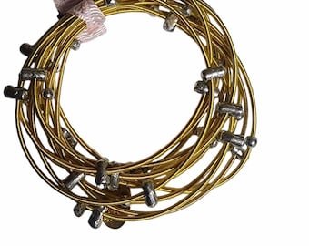 Bee Charming Sugar NY Piano Wire Gold Rhinestone Bracelet