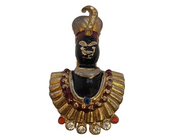 Early Antique Drum Major/Blackamoor Figural Fur Clip (A3564)