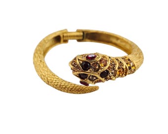 Kenneth Lane NOS Vintage Jeweled Snake Bangle Bracelet (A8759)
