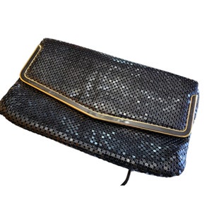 Vintage Whiting & Davis Style Mesh Envelope 80s Bag (A1965)