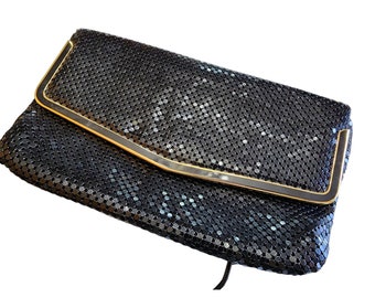 Vintage Whiting & Davis Style Mesh Envelope 80s Bag (A1965)