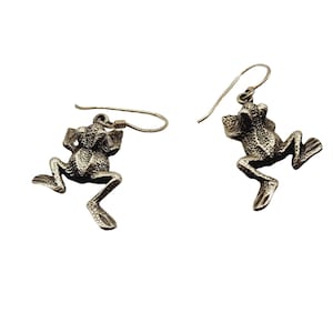 Pendientes colgantes de rana vintage (A681)