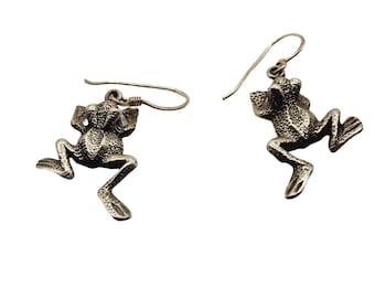 Vintage Frog Dangle Earrings (A681)