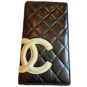 Chanel White/Brown Quilted Leather/Snakeskin Cambon Ligne Flap Wallet