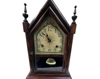 Antique Ansonia Wood Steeple Clock