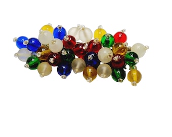 Vintage Unsigned Miriam Haskell/Frank Hess Glass Brooch (A901)