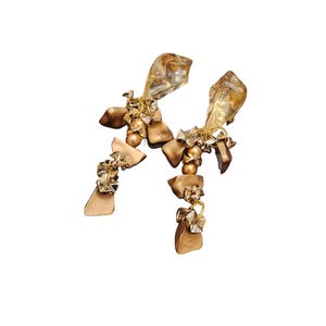 Vintage 80s Lucite Chunky Clip Earrings (A2513)