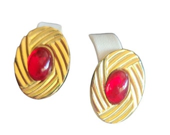 Vintage 80's Signed Ginnie Johansen 88 Clip Earrings (A4234)
