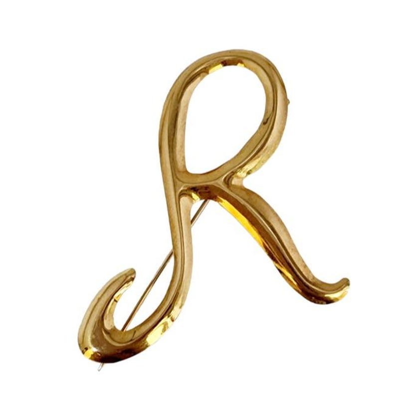 Vintage 18K Gold Letter R Brooch Monogram Pin Design (A5530) - Etsy