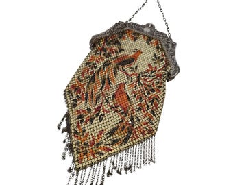 Antique Mandalian Peacock Enamel Dance Purse (A9107)