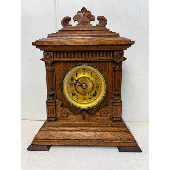 Antique Ansonia Clock Co. New York Eight Day Sharon Gingerbread