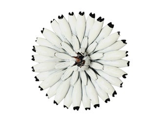 Vintage White Enamel Flower Brooch (A1130)