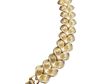 Vintage Signed Coro Matte Gold Bracelet (A4762)