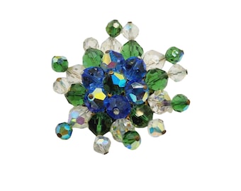 Vintage Signed Japan Crystal Wired brooch (A630)