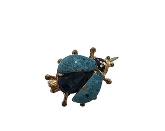 Vintage Signed Czech Enamel Bug Brooch (A3792)