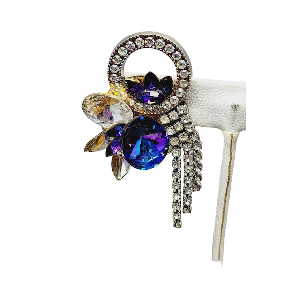 Vintage Spectacular 80s Inverted Glass Earrings (A1186) View 3