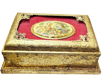 Antique Gilt Metal Decorative Box (A5039)