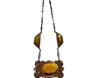 Erstaunliche Vintage-Halskette aus tschechischem Glas (A4346)