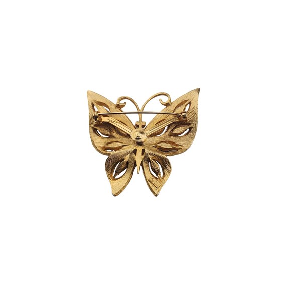 Vintage Beautiful Enamel Rhinestone Butterfly Brooch (A3168) View 3