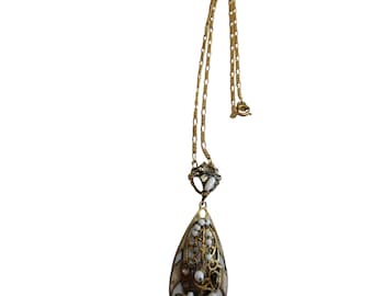 Vintage Deco Sautoir Enamel Necklace (A2429)