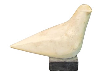 Marble Dove Statue Sculpture Signed C Hartwig (A512)