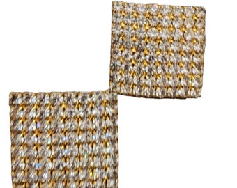 Vintage 80s Rhinestone Clip Earrings (A1831)