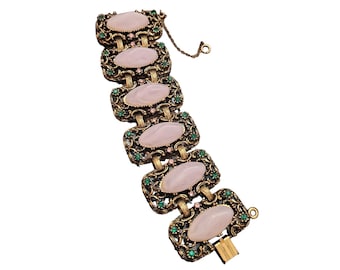 Vintage Elaborate Acrylic Panel Bracelet (A2498)